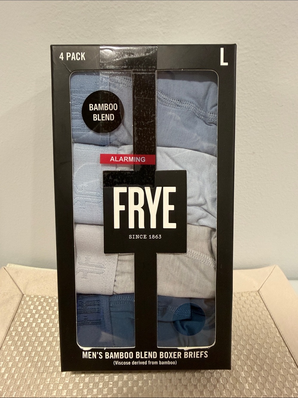 FRYE Blue Gray FlyβFront Bamboo Blend Boxer Briefs Pack of 4 - Picture 10 of 15